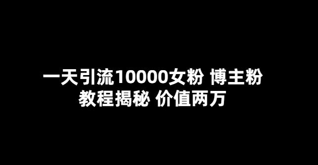 一天引流10000女粉，博主粉教程揭秘（价值两万）_在线视频课程下载-51分享网