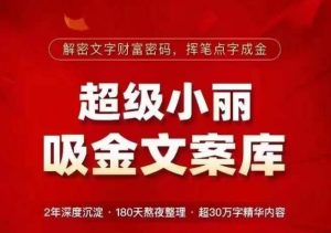 超级小丽·吸金文案库,解密文字财富密码,挥笔点字成金,超30万字精华内容_在线视频课程下载-51分享网