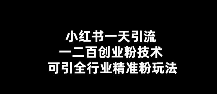 小红书一天引流一二百创业粉技术，可引全行业精准粉玩法【仅揭秘】_在线视频课程下载-51分享网