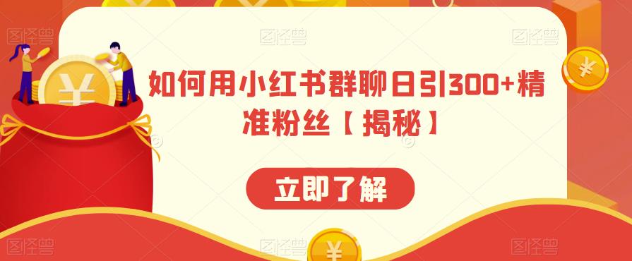 如何用小红书群聊日引300+精准粉丝【揭秘】_在线视频课程下载-51分享网
