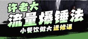 许老大流量爆锤法,小餐饮做大进修课,一年1000家店亲身案例大公开_在线视频课程下载-51分享网