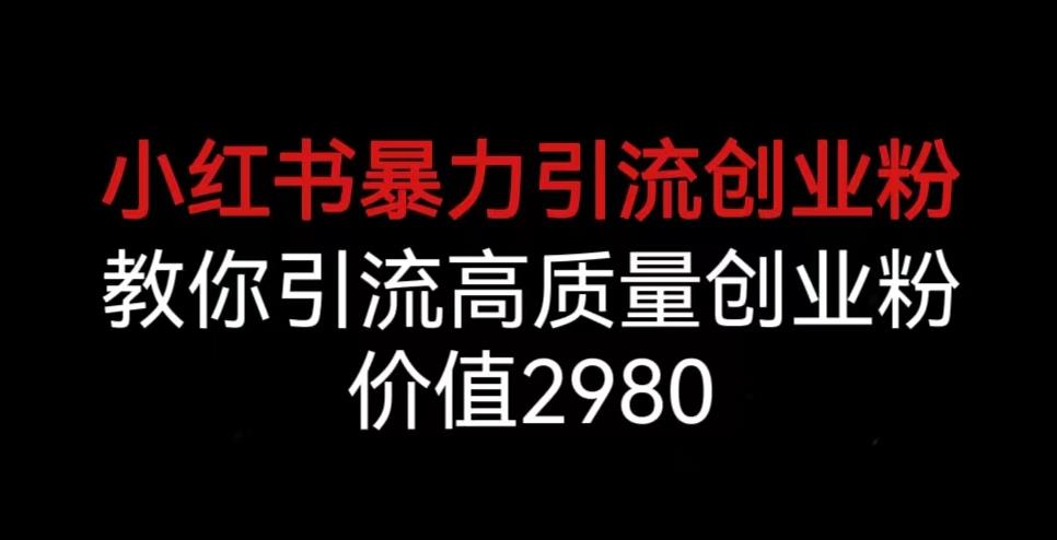 小红书暴力引流创业粉，教你引流高质量创业粉，价值2980_在线视频课程下载-51分享网