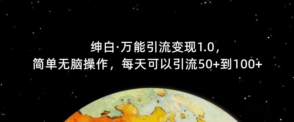 绅白·万能引流变现1.0，简单无脑操作，每天可以引流50+到100+_在线视频课程下载-51分享网