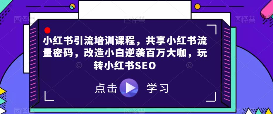 小红书引流培训课程，共享小红书流量密码，改造小白逆袭百万大咖，玩转小红书SEO_在线视频课程下载-51分享网