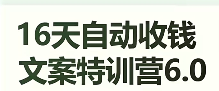 16天自动收钱文案特训营6.0，学会儿每天自动咔咔收钱_在线视频课程下载-51分享网