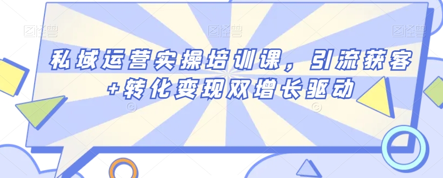 私域运营实操培训课，引流获客+转化变现双增长驱动_在线视频课程下载-51分享网