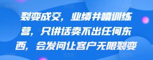 裂变成交,业绩井喷训练营,只讲话卖不出任何东西,会发问让客户无限裂变_在线视频课程下载-51分享网