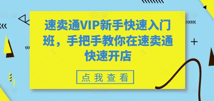 速卖通VIP新手快速入门班，手把手教你在速卖通快速开店_在线视频课程下载-51分享网