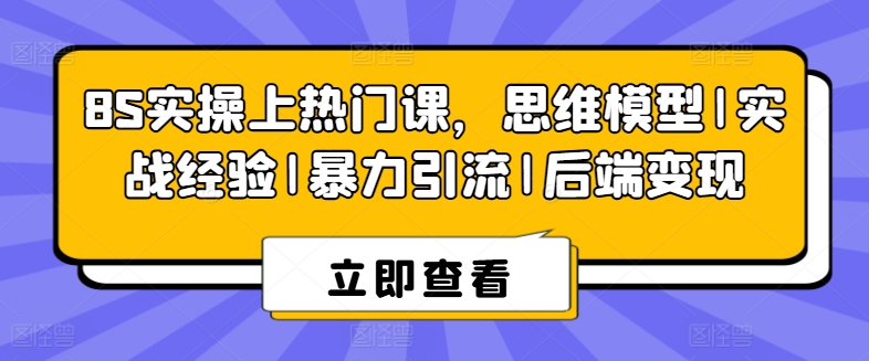 8S实操上热门课，思维模型|实战经验|暴力引流|后端变现_在线视频课程下载-51分享网