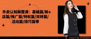 外卖认知颠覆课:基础篇/新店篇/推广篇/特权篇/双转篇/活动篇/技巧篇等_在线视频课程下载-51分享网
