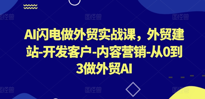 AI闪电做外贸实战课，​外贸建站-开发客户-内容营销-从0到3做外贸AI（更新）_在线视频课程下载-51分享网
