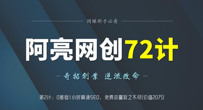 阿亮网创72计第2计：0基础1小时精通SEO，免费流量取之不尽_在线视频课程下载-51分享网
