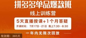 钟辰·拼多多单品爆款班,一个拼多多超级爆款养一个团队_在线视频课程下载-51分享网