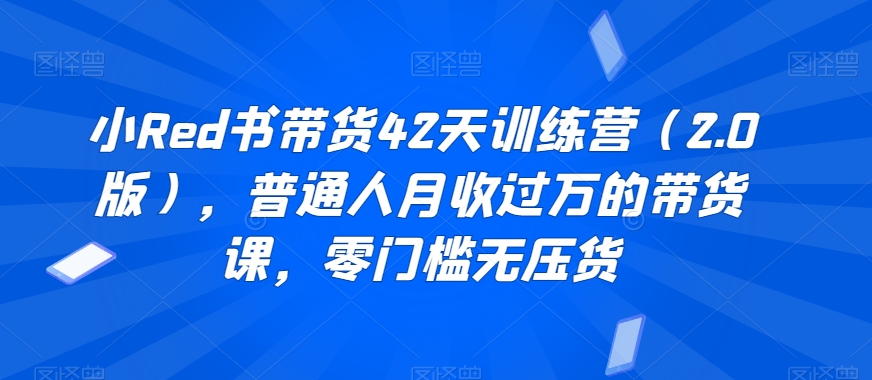 小Red书带货42天训练营零门槛无压货_在线视频课程下载-51分享网