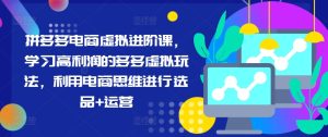 拼多多电商虚拟进阶课,学习高利润的多多虚拟玩法,利用电商思维进行选品+运营_在线视频课程下载-51分享网