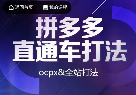 图片[1]_在线视频课程下载-互力·拼多多直通车打法，ocpx&全站打法_在线视频课程下载-51分享网
