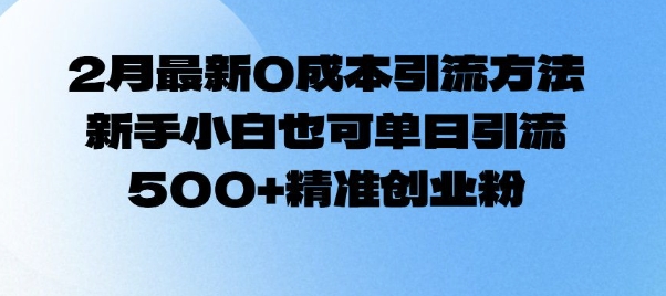2 月最新！零成本引流，新手单日引 500 + 创业粉_在线视频课程下载-51分享网