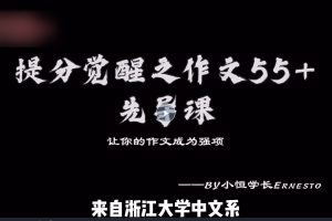 必学！小恒学长Ernesto提分觉醒之作文课，构建系统，稳拿55+高分_在线视频课程下载-51分享网