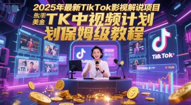 2025TikTok中视频新风口：影视解说蓝海赛道，错过YouTube别再错过TK_在线视频课程下载-51分享网