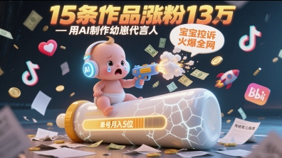 15条作品吸粉13万+，AI赋能打造幼崽代言人，宝宝的控诉风暴来袭_在线视频课程下载-51分享网