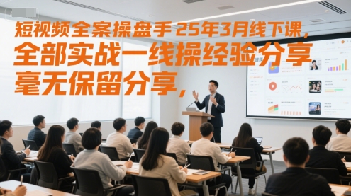 短视频全案操盘手25年3月线下课，全部实战一线操盘手经验分享，毫无保留分享，全是干货_在线视频课程下载-51分享网