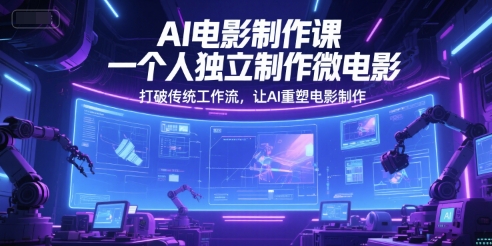 AI电影制作课，一个人独立制作微电影，打破传统工作流，让AI重塑电影制作_在线视频课程下载-51分享网