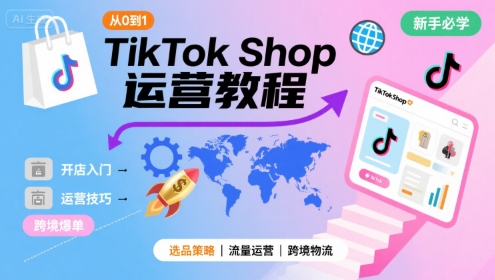 TikTok Shop从0到1运营教程，TikTok跨境电商新手必学课程_在线视频课程下载-51分享网