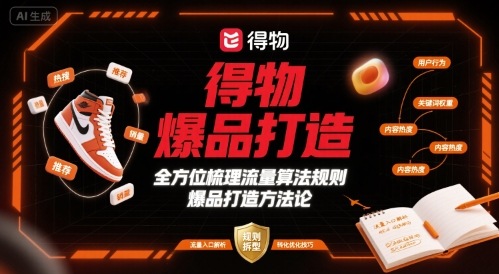 得物爆品打造，全方位梳理得物流量算法规则爆品打造规则_在线视频课程下载-51分享网