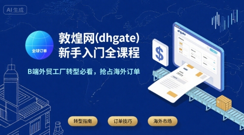 敦煌网(dhgate)新手入门全课程，B端外贸工厂转型必看，抢占海外订单_在线视频课程下载-51分享网