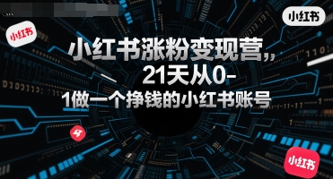 柒七小红书涨粉变现营，21天从0-1做一个挣钱的小红书账号_在线视频课程下载-51分享网