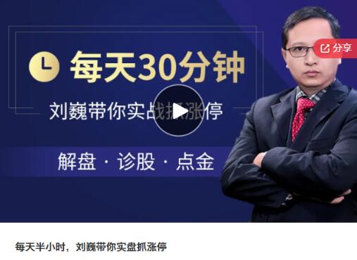 每天半小时，刘巍带你实盘抓涨停_在线视频课程下载-51分享网