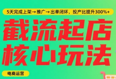淘宝截流快速起店玩法，掌握暴力快速起店的流程，5天完成上架-推广-出单闭环_在线视频课程下载-51分享网