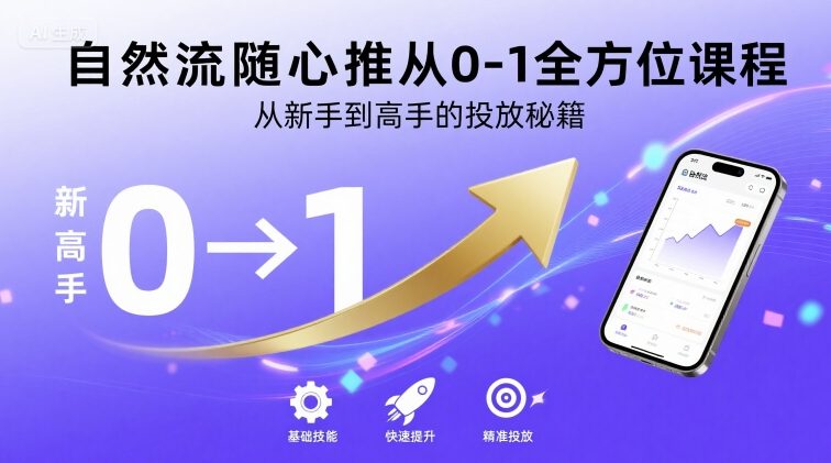 自然流随心推从0-1全方位课程，从新手到高手的投放秘籍_在线视频课程下载-51分享网