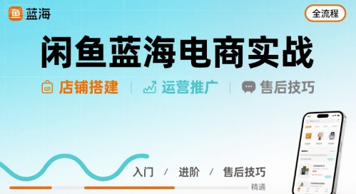 闲鱼蓝海电商实战，店铺搭建运营售后全流程_在线视频课程下载-51分享网