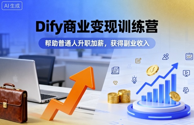 Dify商业变现训练营，帮助普通人升职加薪，获得副业收入_在线视频课程下载-51分享网