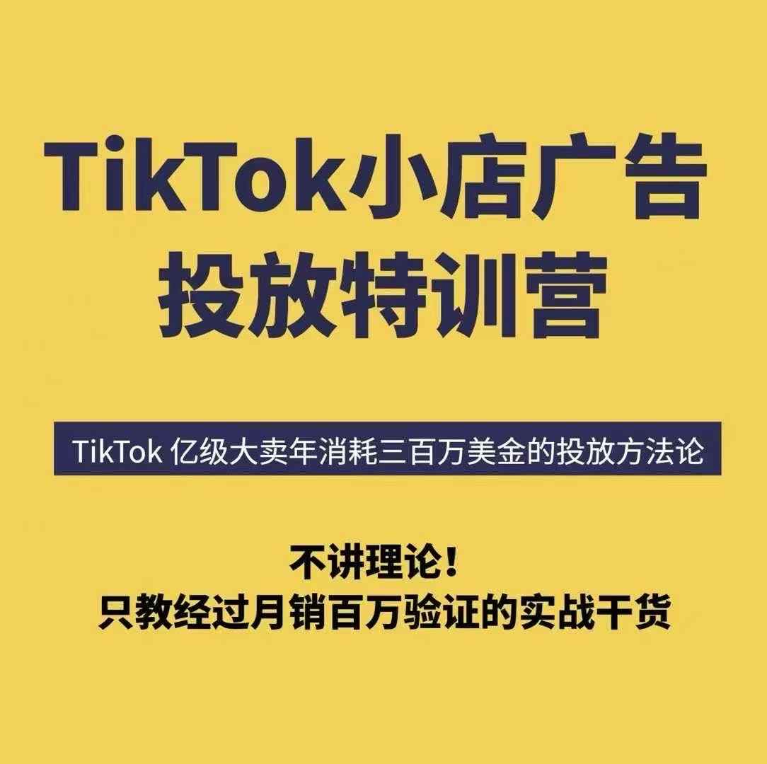 TikTok小店广告投放特训营，6天破局计划专治各种“投不动”，教你经过月销百万验证的实战干货_在线视频课程下载-51分享网