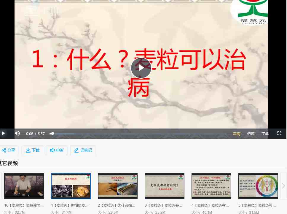 中医麦粒灸视频课程16集_在线视频课程下载-51分享网