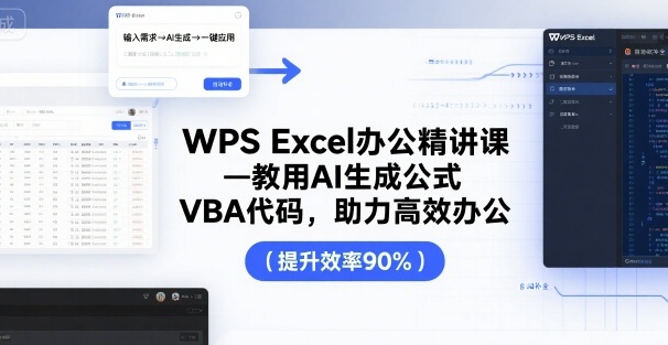 夏老师WPS Excel办公精讲课，教用AI生成公式，VBA代码助力高效办公_在线视频课程下载-51分享网