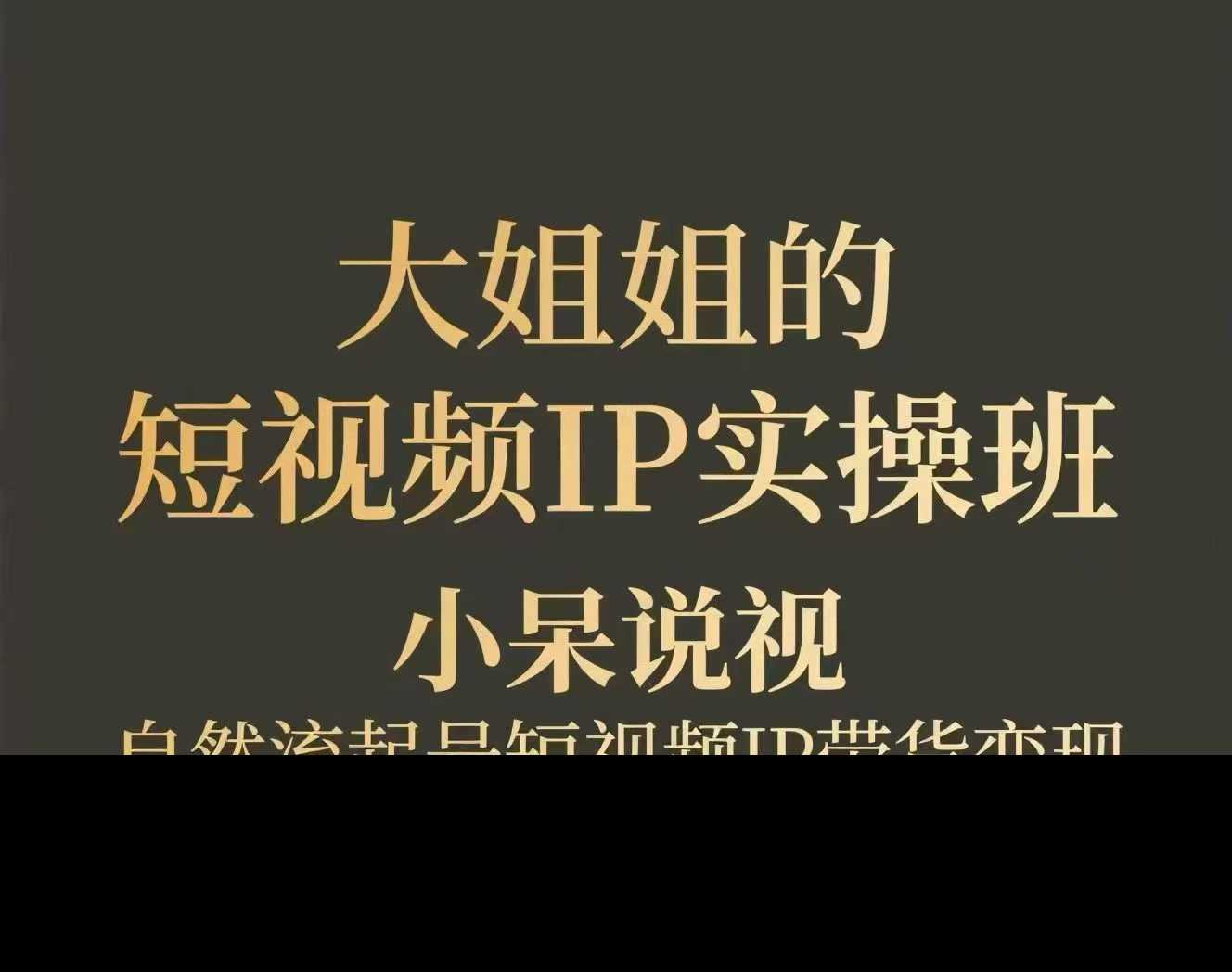 大姐姐的短视频IP带货实操班_在线视频课程下载-51分享网