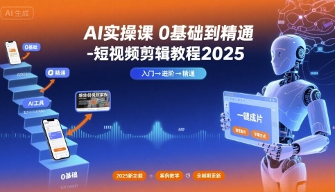 小章AI实操课0基础到精通-短视频剪辑教程2025_在线视频课程下载-51分享网