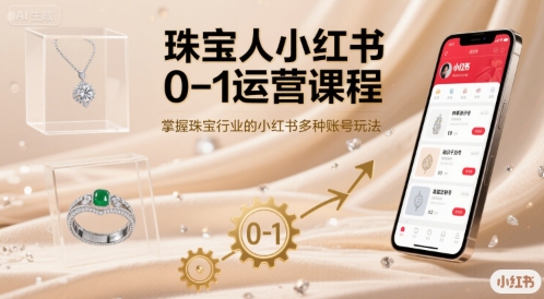 珠宝人小红书0-1运营课程，掌握珠宝行业的小红书多种账号玩法_在线视频课程下载-51分享网
