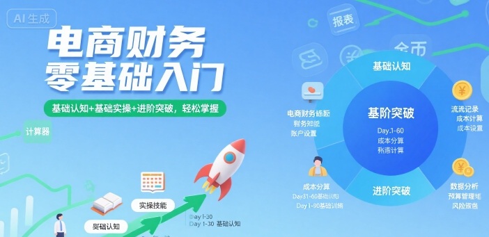 电商财务零基础入门，基础认知+基础实操+进阶突破，轻松掌握_在线视频课程下载-51分享网