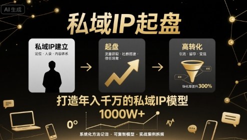 私域IP起盘，私域ip建立、起盘、高转化，打造年入千万的私域ip模型_在线视频课程下载-51分享网