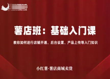 小红薯薯店商城卖货，基础入门课，教你如何进行店铺开通、后台设置、产品上传等入门知识_在线视频课程下载-51分享网