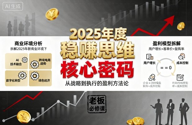 2025年度稳賺思维老板创业营，拆解2025年新商业环境下，企业实现持续盈利的核心密码_在线视频课程下载-51分享网