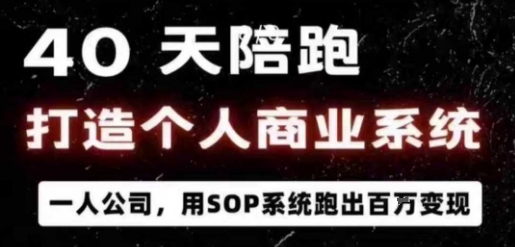 40天商业系统陪跑一人公司，用SOP系统跑出百W变现_在线视频课程下载-51分享网