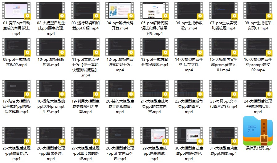 AIGC实战：从0到1实现大模型自动生成ppt价值398元_在线视频课程下载-51分享网