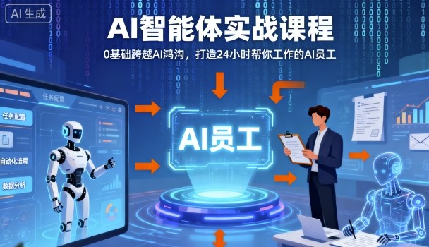 Ai智能体实战课程，0基础跨越Ai鸿沟，打造24小时帮你工作的Ai员工，打破常规，以实战定义Ai_在线视频课程下载-51分享网