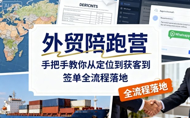 外贸陪跑营，手把手教你从定位到获客到签单全流程落地_在线视频课程下载-51分享网