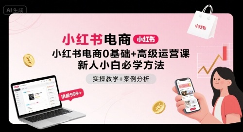 小红书电商0基础+高级运营课，新人小白必学方法，实操教学+案例分析_在线视频课程下载-51分享网